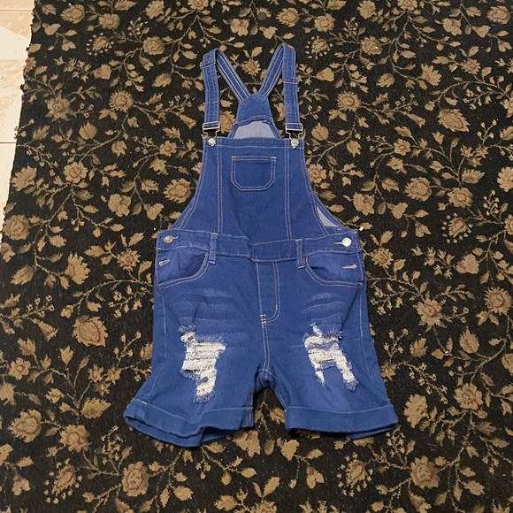 Jean Jumpsuit Shorts - Picture 1 of 2